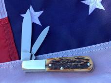 Vintage Boker (Tree Brand) 2 Blade Barlow (2008 wheeler basin Knife club) w/ Great Stag Handls Vintage Boker (Tree Brand) 2 Blade Barlow (2008 wheeler basin Knife club) w/ Great Stag Handls