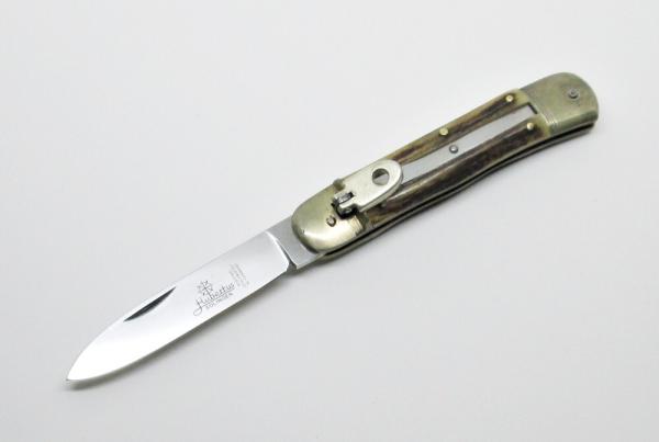 Vintage Hubertus Rostfrei "Springer" Solingen Germany Pocket Knife Lever Lock Buckhorn Stag