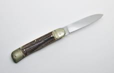 Vintage Hubertus Rostfrei "Springer" Solingen Germany Pocket Knife Lever Lock Buckhorn Stag