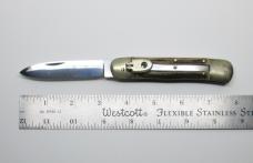 Vintage Hubertus Rostfrei "Springer" Solingen Germany Pocket Knife Lever Lock Buckhorn Stag