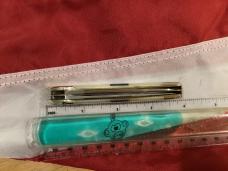 1980 Taylor Cutlery (elk horn) Copperhead w/ Mother of Pearl w/ Abalone Inlay in Handles -NOS