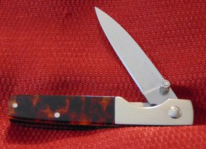 N.L. SMITH , GATLINBURG TN. CUSTOM MADE LINER LOCK  TORTOISE  HANDLES   DECEASED 