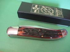 Queen Cutlery Titusville Pa. Amber Carved Stag Bone Pattern #39 Queen Cutlery Titusville Pa. Amber Carved Stag Bone Pattern #39