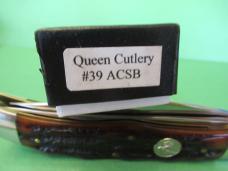 Queen Cutlery Titusville Pa. Amber Carved Stag Bone Pattern #39 Queen Cutlery Titusville Pa. Amber Carved Stag Bone Pattern #39
