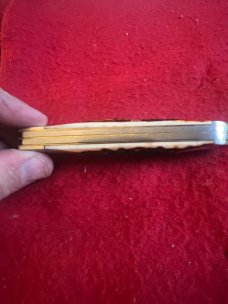 1997 Case XX USA 3 Dots R5254 SS Super Fat & Gnarly Red Stag Handle Trapper With Two Stainless Blads