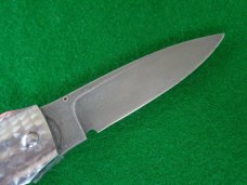 RARE CUSTOM Ralph Dewey Harris (Deceased) Double Action Switchblade Pearl, Damascus, Abalone RARE CUSTOM Ralph Dewey Harris (Deceased) Double Action Switchblade Pearl, Damascus, Abalone