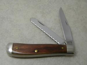 Schrade+ USA LTD Smooth Bone Saw Blade Trapper Knife 