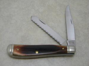 Schrade+ USA LTD Smooth Bone Saw Blade Trapper Knife *