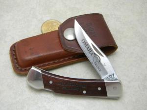 Uncle Henry Schrade+ LB5 USA "D Day Edition" Wood Lockback Knife in Leather Pouch