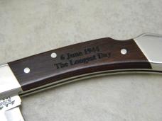 Uncle Henry Schrade+ LB5 USA "D Day Edition" Wood Lockback Knife in Leather Pouch Uncle Henry Schrade+ LB5 USA "D Day Edition" Wood Lockback Knife in Leather Pouch