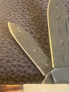 2008 Case XX USA 52009 DAM Super Fat & Gnarly Stag Handle Barlow With Two Tear Drop Damascus Blades