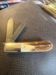 2008 Case XX USA 52009 DAM Super Fat & Gnarly Stag Handle Barlow With Two Tear Drop Damascus Blades