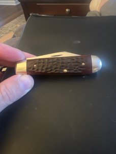 1971 Case XX USA 9 Dots 6231 1/2 Red Bone Handle Jack Knife With Nickel Bolsters & Two Blades