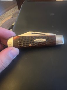 1971 Case XX USA 9 Dots 6231 1/2 Red Bone Handle Jack Knife With Nickel Bolsters & Two Blades