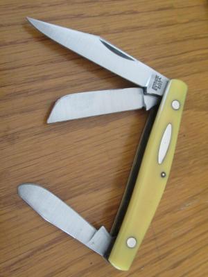 Schrade Yellow Birds Eye Mid Size Stockman Pattern # 835Y