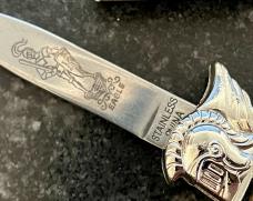 Vintage Miniature Out The Front (OTF) Switchblade Knife With Original Box & Keychain, Unused 