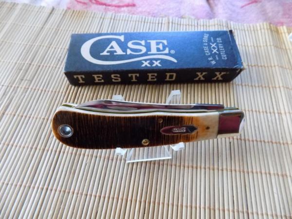 Rare Never Used CASE XX Bose Amber bone saw cut Bearhead Knife & original box