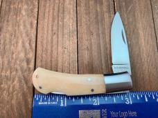 A.G. Russell Lockback Smooth White Bone ATS-34 Stainless Steel Seki Japan 