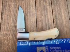 A.G. Russell Lockback Smooth White Bone ATS-34 Stainless Steel Seki Japan 
