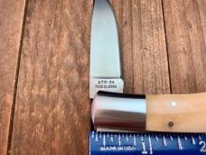A.G. Russell Lockback Smooth White Bone ATS-34 Stainless Steel Seki Japan 