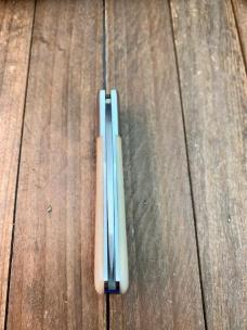 A.G. Russell Lockback Smooth White Bone ATS-34 Stainless Steel Seki Japan 