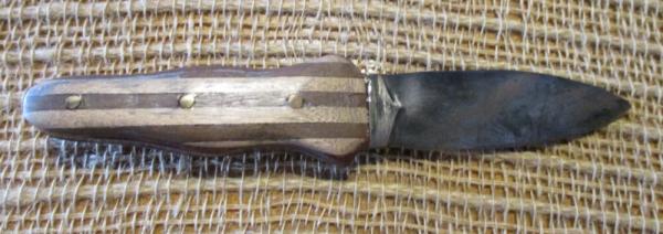 Unsigned, handmade, double-edged, fixed-blade knife
