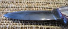 Unsigned, handmade, double-edged, fixed-blade knife