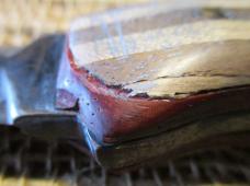 Unsigned, handmade, double-edged, fixed-blade knife