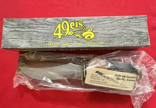 Vintage Schrade USA 498S Fixed Blade Hunting Knife 49ers Vintage Schrade USA 498S Fixed Blade Hunting Knife 49ers