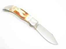 Vintage Parker Imai Dach K-54 Japan Stag Buffalo Folding Hunter 