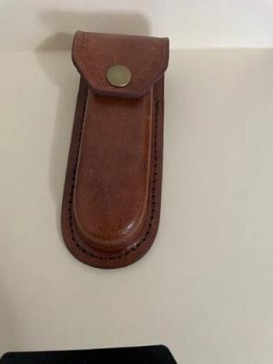  Leather folding knife sheath for 5" knife and up to 2 inch belts 