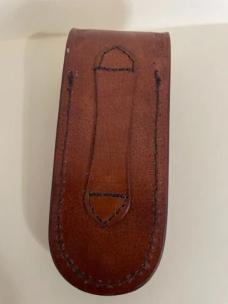  Leather folding knife sheath for 5" knife and up to 2 inch belts 