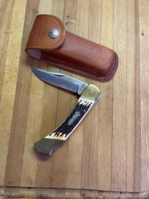 Schrade + USA Uncle Henry LB8 Folding Knife w/ Sheath PAPA BEAR