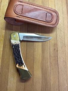 Schrade + USA Uncle Henry LB8 Folding Knife w/ Sheath PAPA BEAR