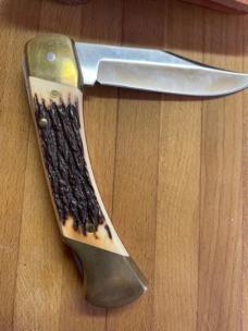 Schrade + USA Uncle Henry LB8 Folding Knife w/ Sheath PAPA BEAR