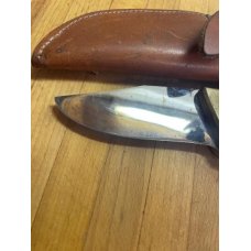 Vintage Hilman #168 hunting knife and leather sheath Vintage Hilman #168 hunting knife and leather sheath