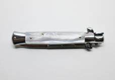 9" Automatic Switchblade Stiletto - White Imitation Mother of Pearl - Made in Italy