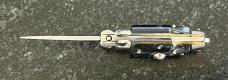 Miniature Switchblade Knife, Made In Italy, Marked Inox, Older Style, Imitation Horn Handle 