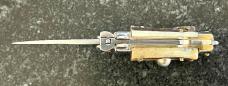 Miniature Switchblade Knife, Made In Italy, Vertical INOX Mark, Older Style, Stag Handle 