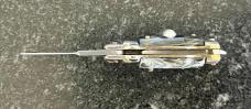 Miniature Switchblade Knife, Made In Italy, Vertical INOX Mark, Older Style, Imitation Horn Handle Miniature Switchblade Knife, Made In Italy, Vertical INOX Mark, Older Style, Imitation Horn Handle