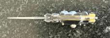 Miniature Switchblade Knife, Made In Italy, Vertical INOX Mark, Older Style, Imitation Horn Handle Miniature Switchblade Knife, Made In Italy, Vertical INOX Mark, Older Style, Imitation Horn Handle