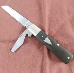 Sacred Bear/Tory Utt Caplifter Jack..Green Micarta.Nickel Silver.3.5"..Sheepsfoot&bottle opener.1095