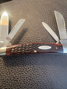 1974 Case XX USA 6 Dots 6488 Beautiful Reddish Bone Congress With Four Blades & Nickel Silver Bolste