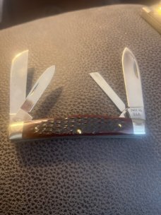 1974 Case XX USA 6 Dots 6488 Beautiful Reddish Bone Congress With Four Blades & Nickel Silver Bolste