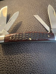 1974 Case XX USA 6 Dots 6488 Beautiful Reddish Bone Congress With Four Blades & Nickel Silver Bolste