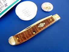 Northfield 488117 Antique Amber Jigged Bone Diamond Jack SFO Knife & Button Mint in Tube