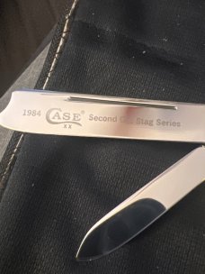 1984 Case XX •••SS••• USA 5205R SS Awesome Second Cut Stag Handle With Razor Blade & Tiered Bolsters