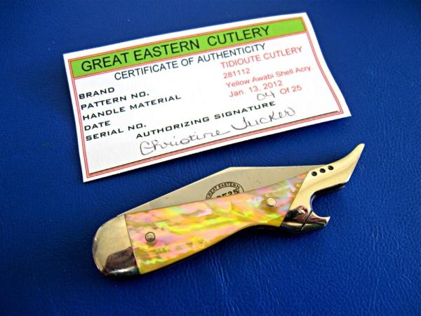 GEC Tidioute 281112 Yellow Awabi Shell Acrylic French Kate Mint in Tube With COA