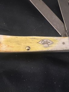 2015 Case XX USA 6254 DAM Burnt Yellow Bone Handkes Trapper With Two Tear Drop Damascus Blades 2015 Case XX USA 6254 DAM Burnt Yellow Bone Handkes Trapper With Two Tear Drop Damascus Blades