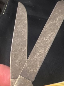 2015 Case XX USA 6254 DAM Burnt Yellow Bone Handkes Trapper With Two Tear Drop Damascus Blades 2015 Case XX USA 6254 DAM Burnt Yellow Bone Handkes Trapper With Two Tear Drop Damascus Blades